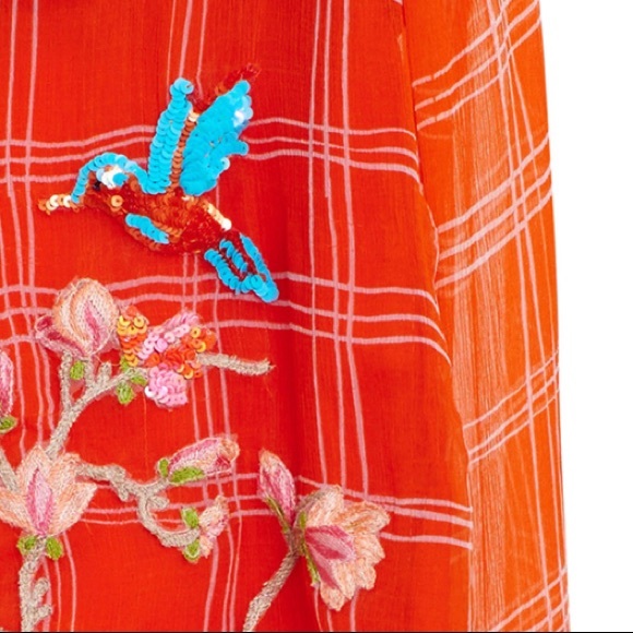 NWT Roopa Hummingbird & Floral Embroidered Blouse - Picture 3 of 7